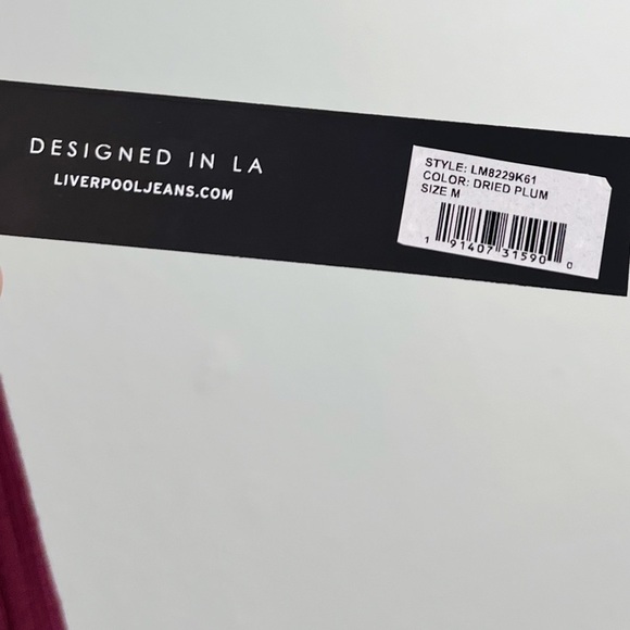NWT Liverpool Ribbed Mock Neck Knit Long Sleeve Dried Plum - Picture 6 of 8